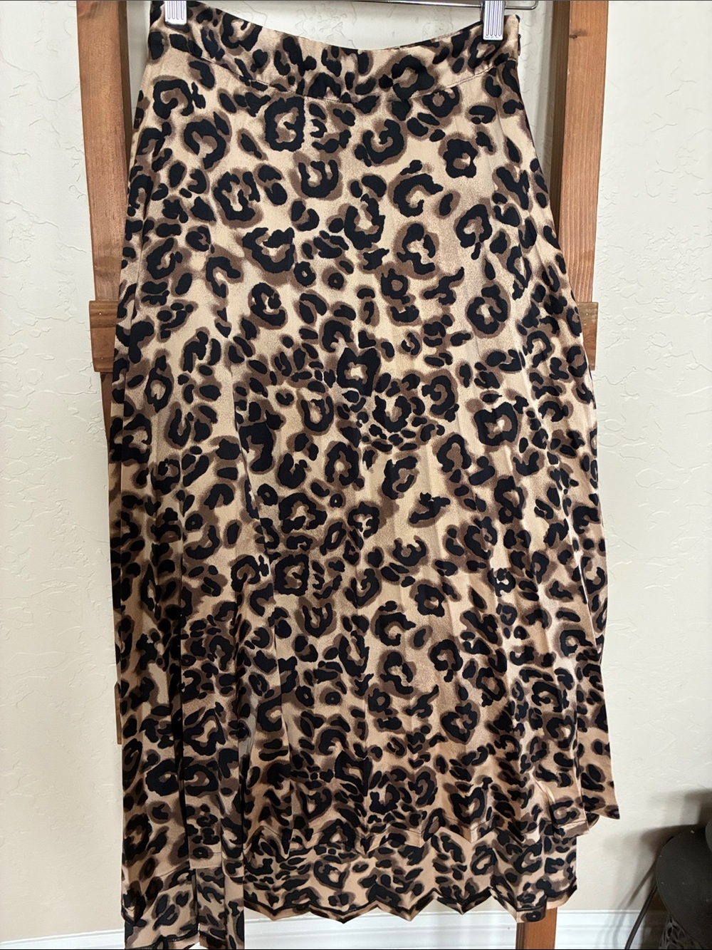Leopard Print Midaxi Skirt high low by J.O.A Sz Xs